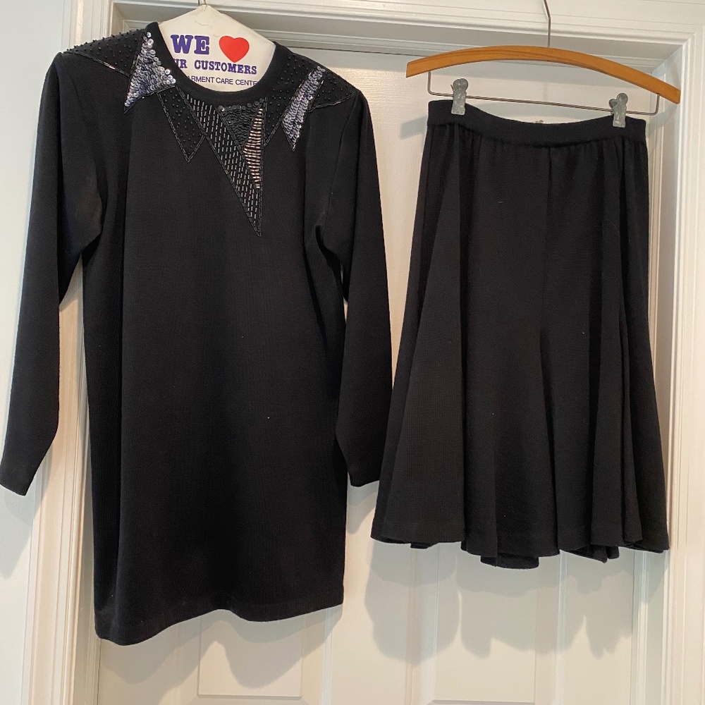 Two piece black cocktail/holiday dress